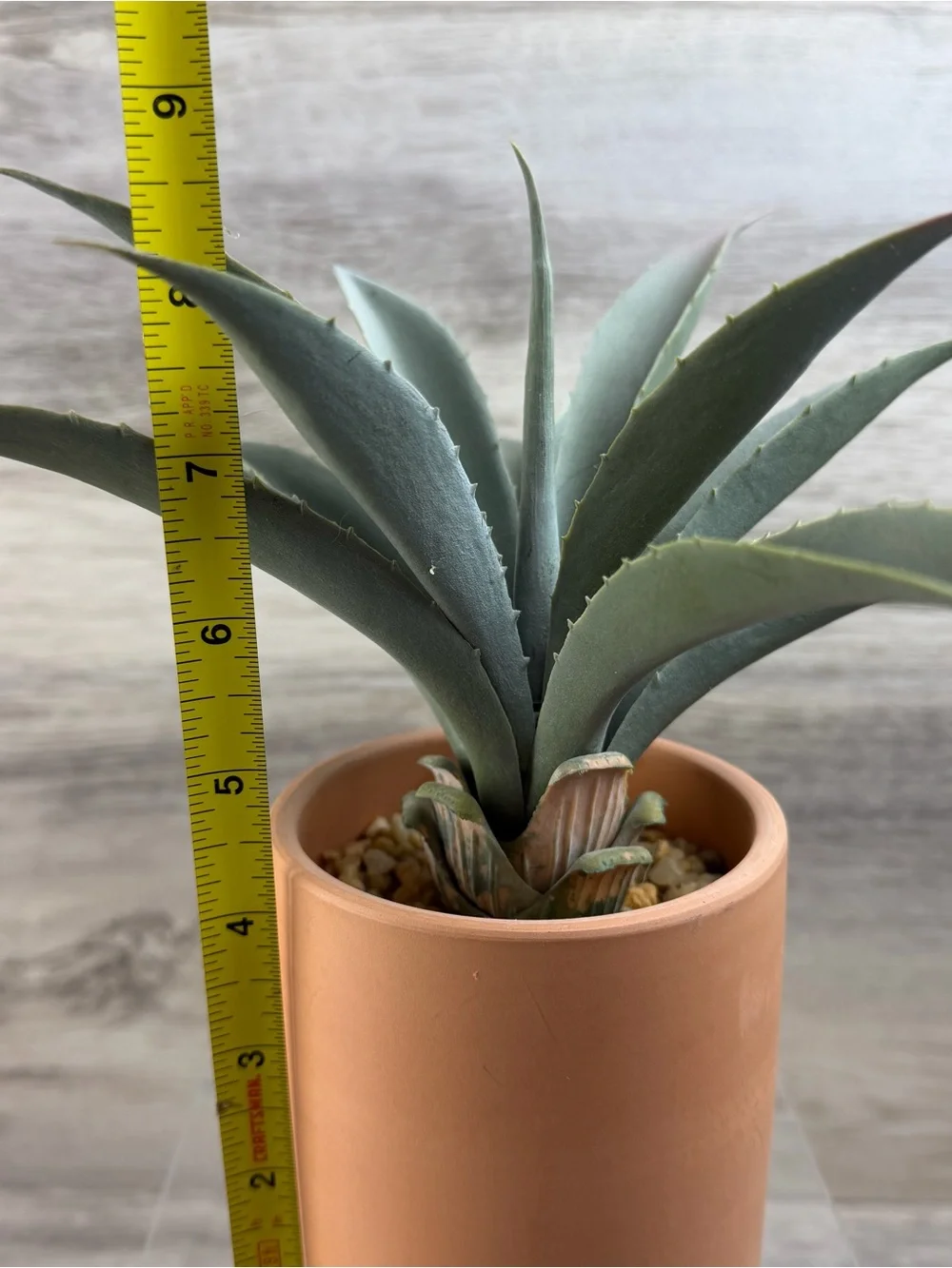 Artificial Faux Fake Blue Agave Plant in Terracotta Pot Desert Bohemian 8” Tall